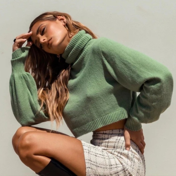 Princess Polly Sweaters - Princess Polly Zahara Cropped Turtleneck Sweater